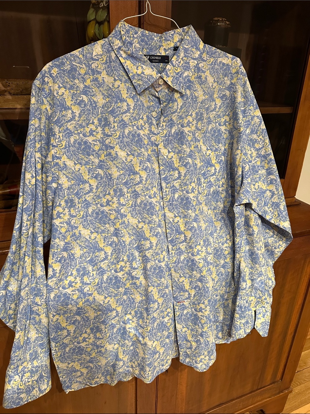 Chaps Men's Blue & Cream Floral Long-Sleeve Button-Down Shirt
